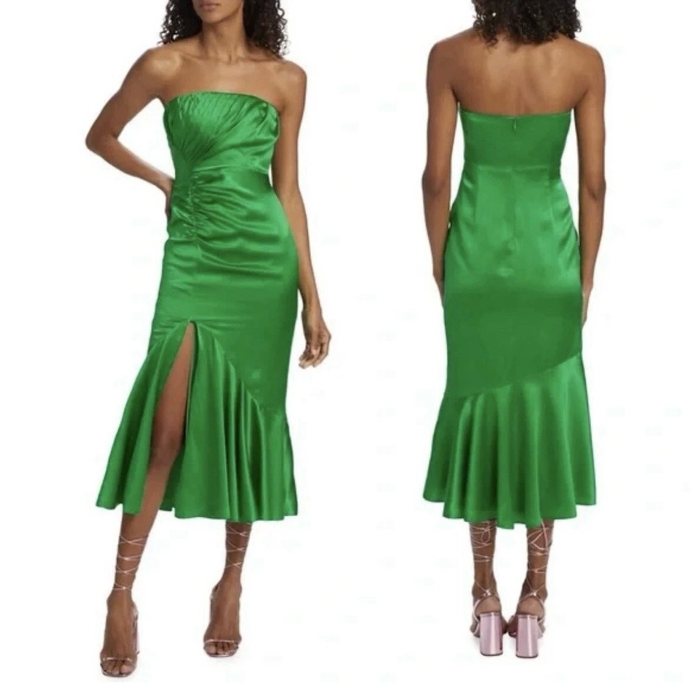 CINQ A’ SEPT - Valmore Ruched Silk Midi Dress Hyacinth Size 4